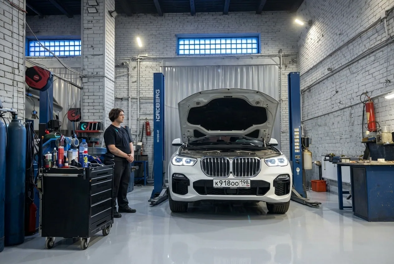 Автомобиль BMW на техническом обслуживании в Yosi Motors